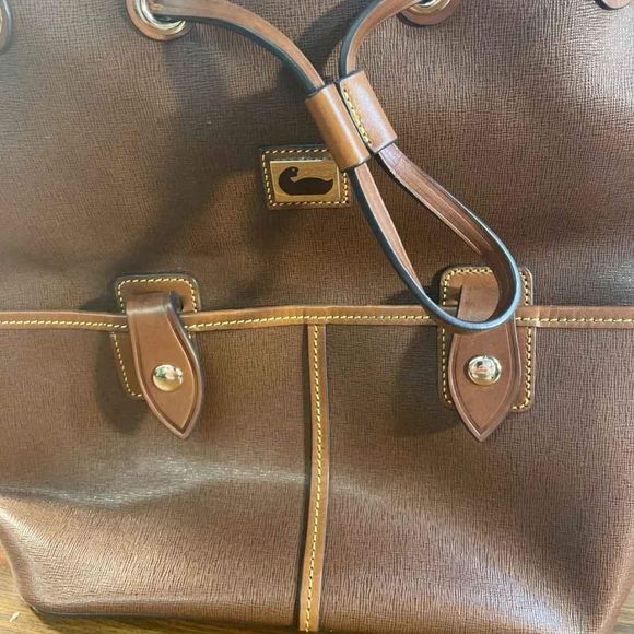 Dooney & Bourke Leather Tote Bucket Drawstring Bag Purse Handbag - Picture 3 of 7